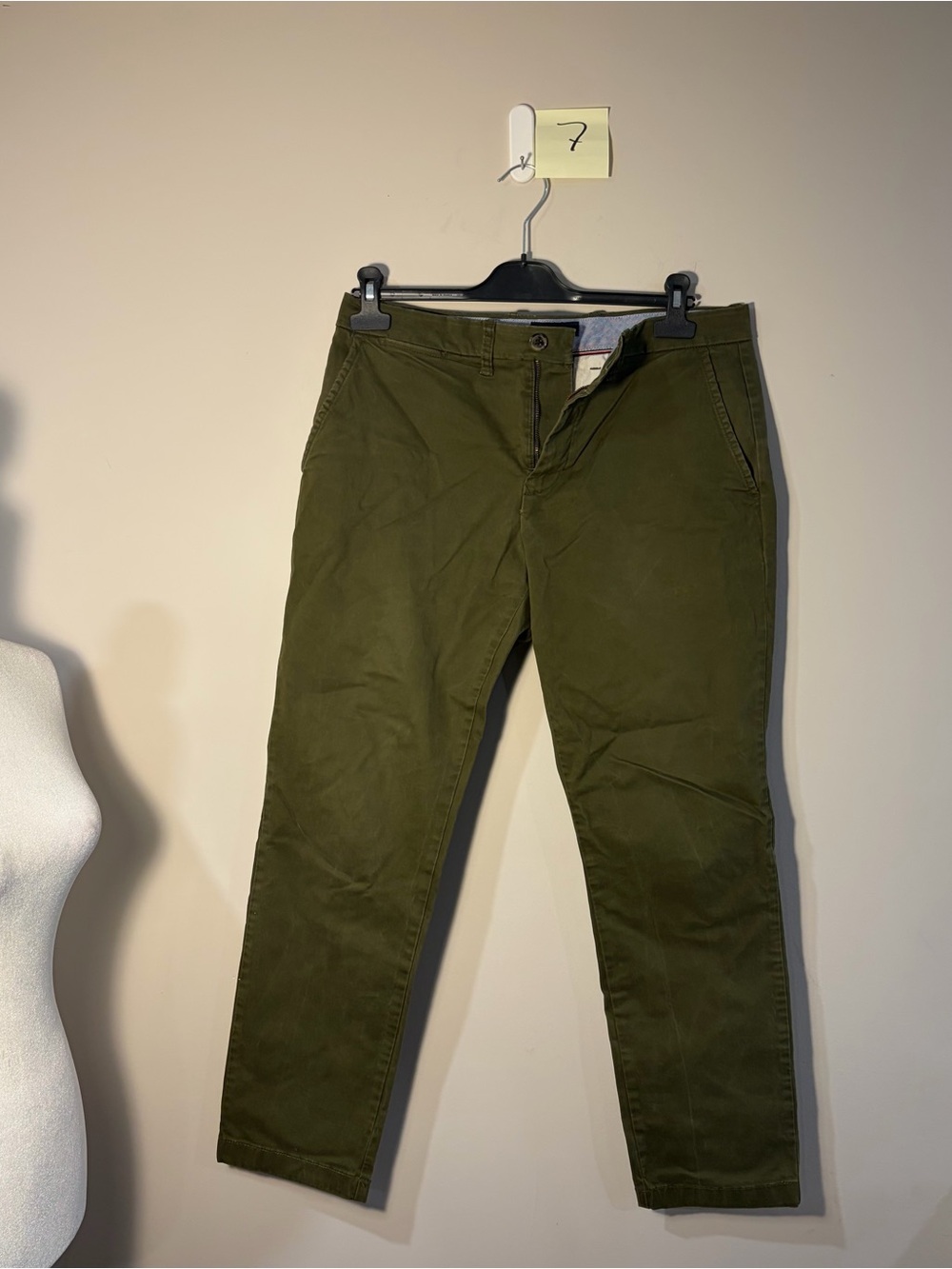 Tommy Hilfiger Olive Green Straight Chinos